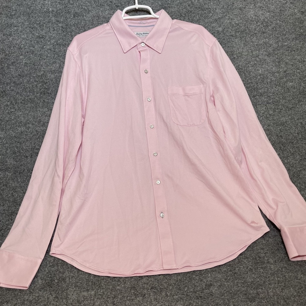 Tommy Bahama The San Lucio Stretch Shirt Mens L IslandZone Long Sleeve Pink
